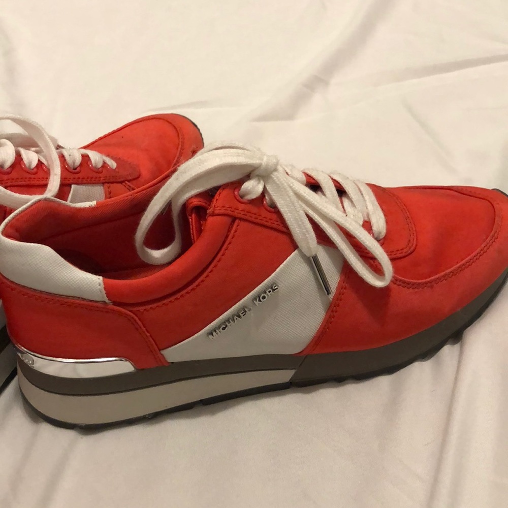 Michael Kors red athletic shoes for women
